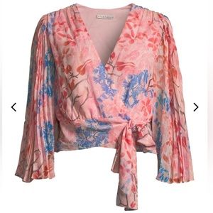 Alice + Olivia Bray Wrap Top in Lola Floral
